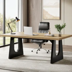 Discount Tribesigns 70" Executive Desk, Modern Computer Office Desk Workstation