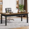 Shop Tribesigns 63" Executive Desk, Modern Computer Desk Office Desk
