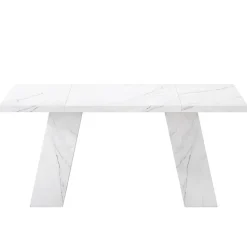 Flash Sale Tribesigns 63" Executive Desk, Modern Faux Marble Computer Desk