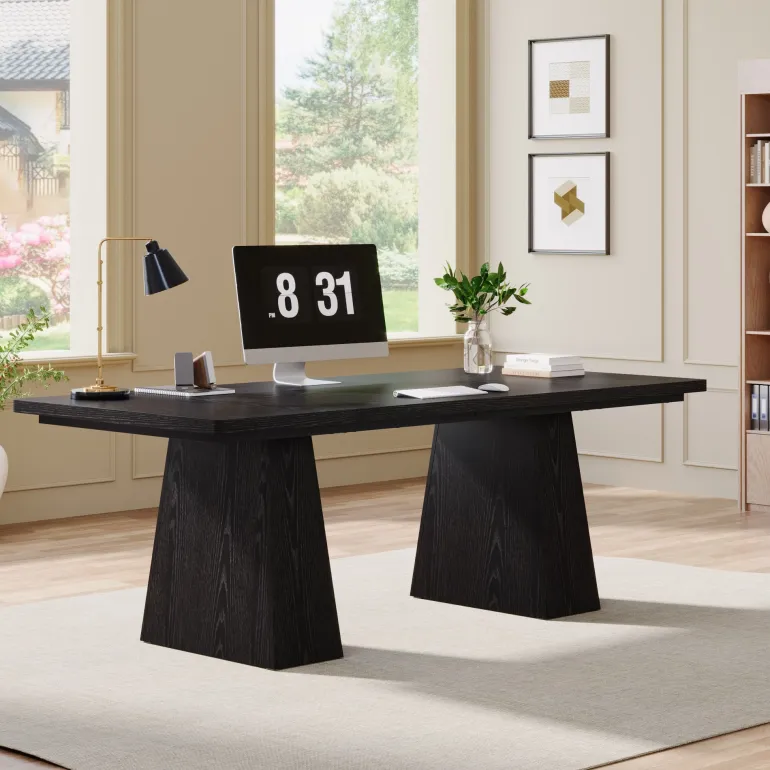 Sale Tribesigns 63" Executive Desk, Modern Office Computer Desk Workstations