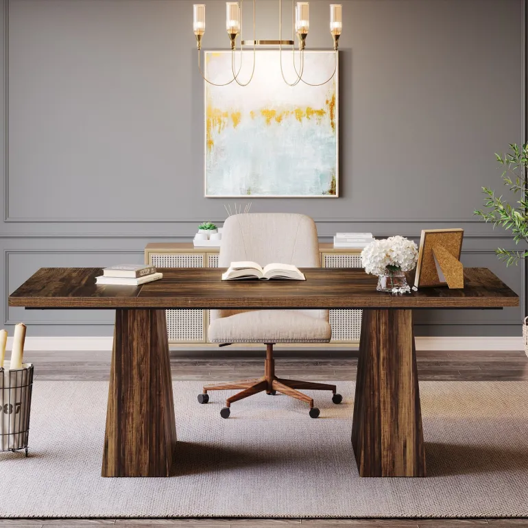 Sale Tribesigns 63" Executive Desk, Modern Office Computer Desk Workstations