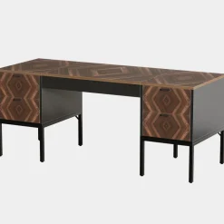 Clearance Tribesigns 63" Executive Desk, Rustic Computer Office Desk with 4 Drawers
