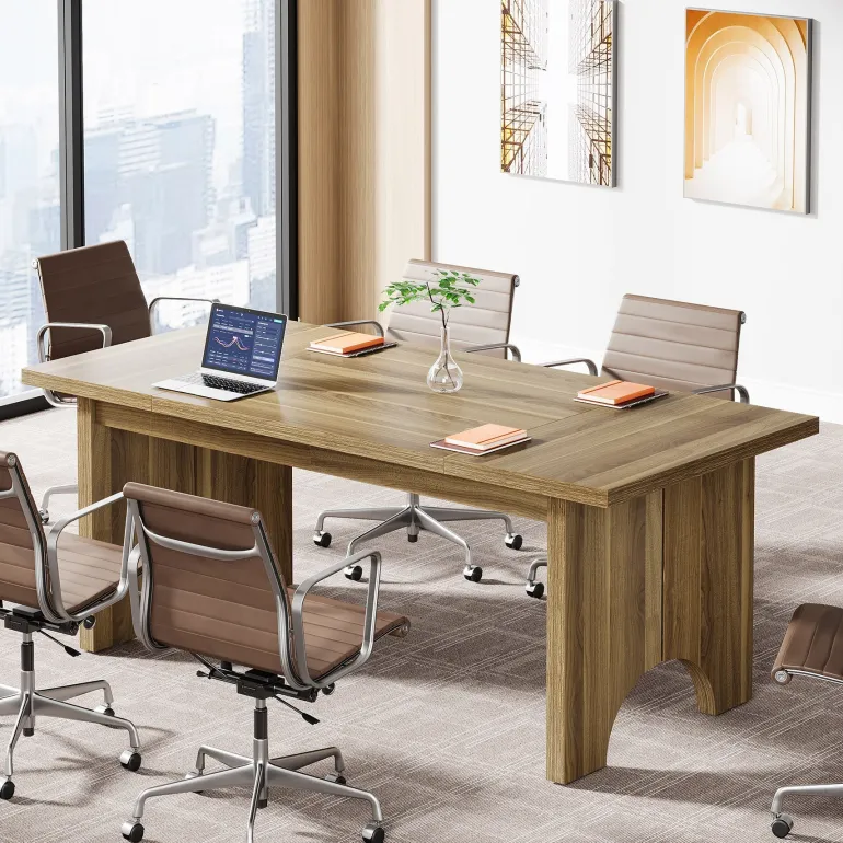 Hot Tribesigns 63" Executive Desk, Rustic Wood Computer Desk Office Desk
