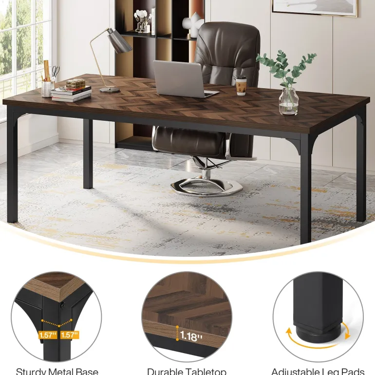 Cheap Tribesigns 70.9" Executive Desk Simple Computer Desk Conference Table