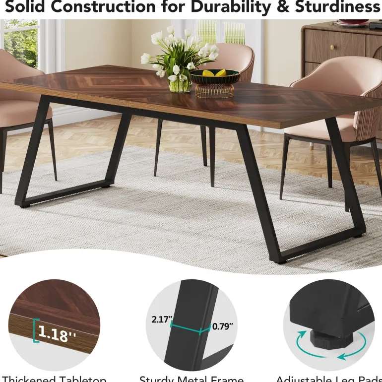 Outlet Tribesigns 63" Executive Desk, Simple Computer Desk with Thickened Frame