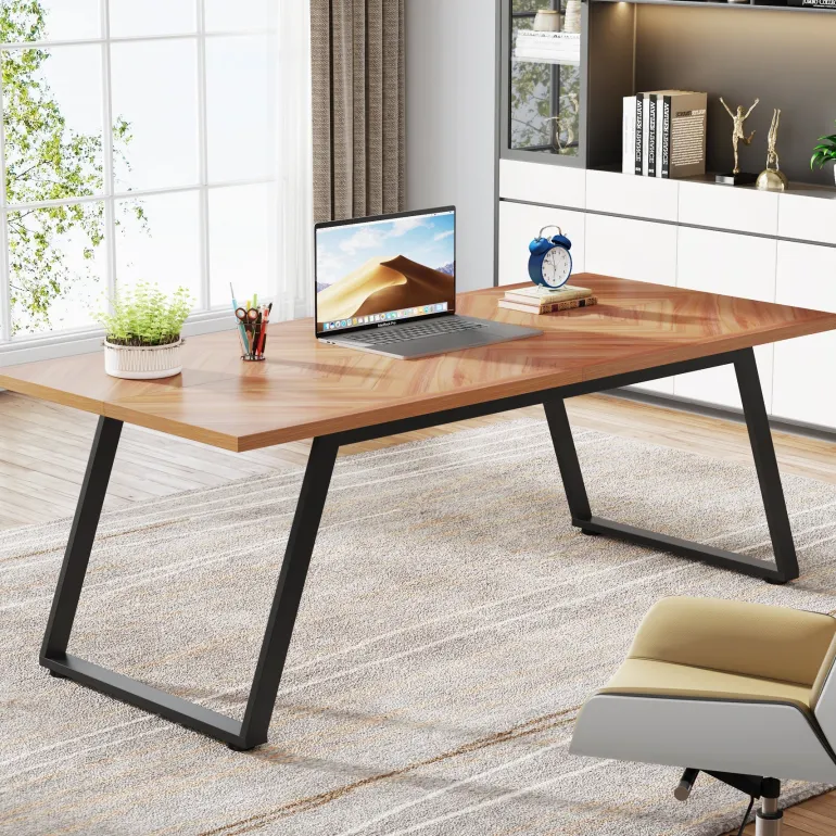 Outlet Tribesigns 63" Executive Desk, Simple Computer Desk with Thickened Frame