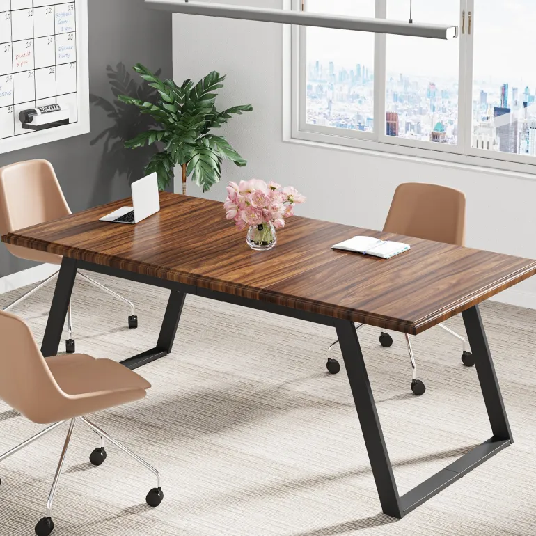 Outlet Tribesigns 63" Executive Desk, Simple Wood Computer Writing Desk
