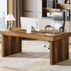 Shop Tribesigns 63" Executive Desk, Wood Computer Desk Office Desk