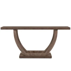 Fashion Tribesigns 63" Farmhouse Console Table, 2 - Tier Entryway Sofa Table