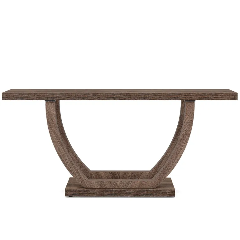 Fashion Tribesigns 63" Farmhouse Console Table, 2 - Tier Entryway Sofa Table