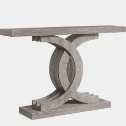 Sale Tribesigns 39" Farmhouse Console Table Entryway Table with Geometric Base