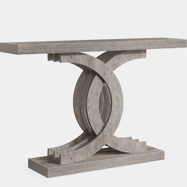 Sale Tribesigns 39" Farmhouse Console Table Entryway Table with Geometric Base