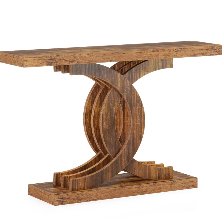 Sale Tribesigns 39" Farmhouse Console Table Entryway Table with Geometric Base