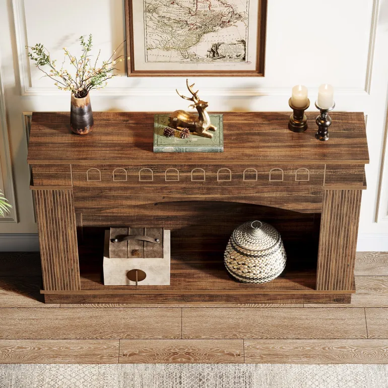 Best Tribesigns 47" Farmhouse Console Table, 2 - Tier Sofa Table Entryway Table