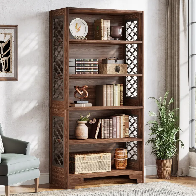Fashion Tribesigns 70.8" Freestanding Bookshelf, 6 - Tier Bookcase Display Rack Storage Shelves