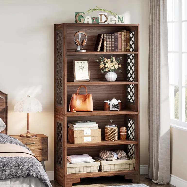 Fashion Tribesigns 70.8" Freestanding Bookshelf, 6 - Tier Bookcase Display Rack Storage Shelves