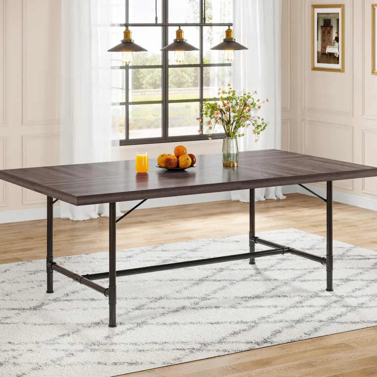 Hot Tribesigns 70.8" Industrial Dining Table Kitchen Table for 6-8 People