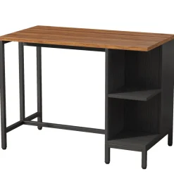 Best Sale Tribesigns 43" Kitchen Island Kitchen Counter Table with 5 Open Shelves