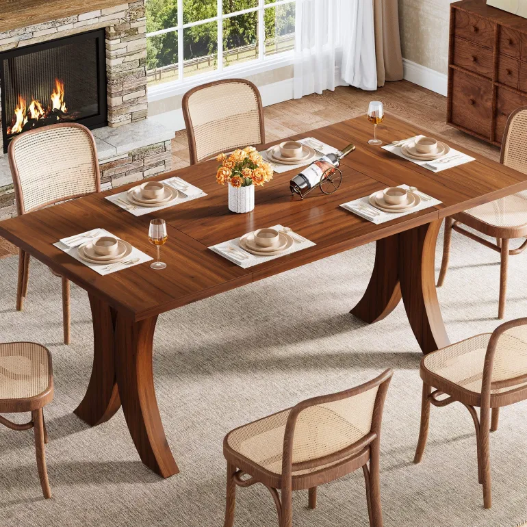 Sale Tribesigns 63" Kitchen Table, Modern Dinner Dining Table for 4 - 6