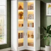 Shop Tribesigns 70.9" L - Shaped Bookshelf, 5 - Tier Bookcase with LED Light and 4 Acrylic Doors