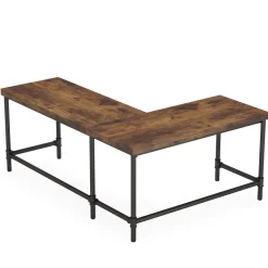 Cheap Tribesigns 67" L - Shaped Desk, Industrial Reversible Computer Corner Desk