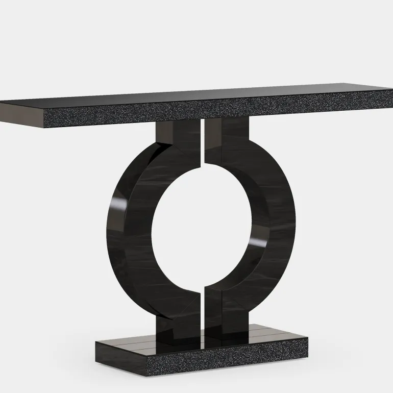 Store Tribesigns 43" Mirrored Console Table, Modern Silver Sofa Table with O - Shaped Base
