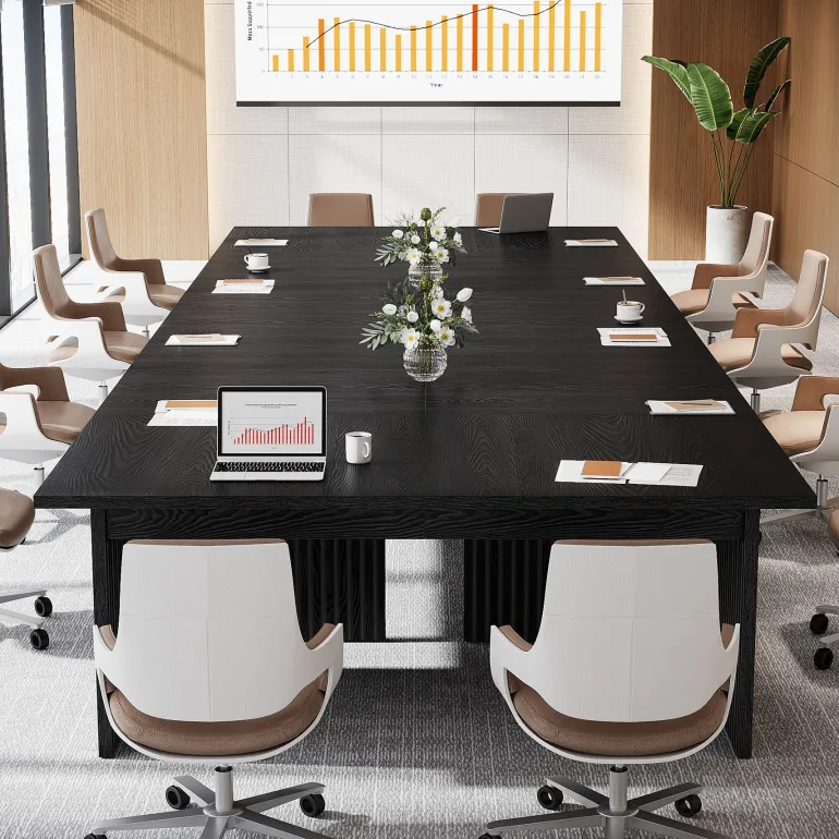 Flash Sale Tribesigns 63" Modern Conference Table, Wood Meeting Room Table