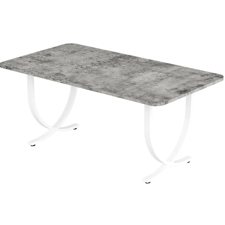 Discount Tribesigns 63" Modern Dining Table Kitchen Table with Faux Marble Table Top