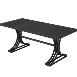 Best Sale Tribesigns 63'' Modern Dining Table with Faux Marble Tabletop & Metal Legs