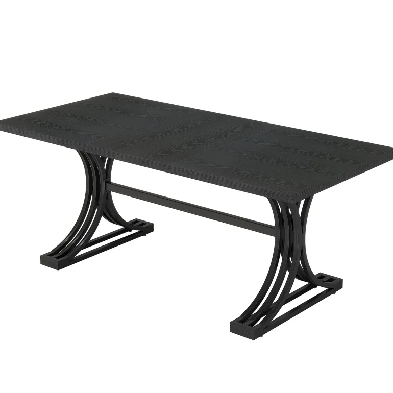 Best Sale Tribesigns 63'' Modern Dining Table with Faux Marble Tabletop & Metal Legs