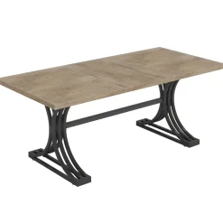 Hot Tribesigns 63'' Modern Executive Computer Desk with Faux Marble Tabletop