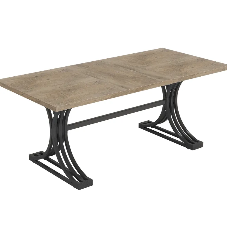 Hot Tribesigns 63'' Modern Executive Computer Desk with Faux Marble Tabletop