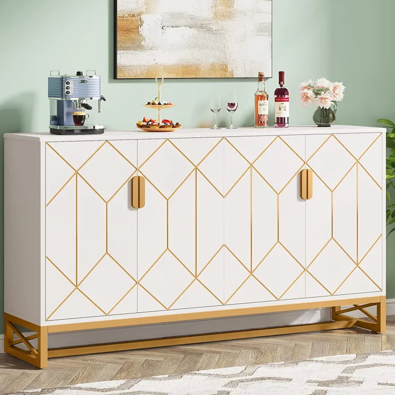 Flash Sale Tribesigns 59" Modern Sideboard Buffet Kitchen Storage Cabinet with Doors