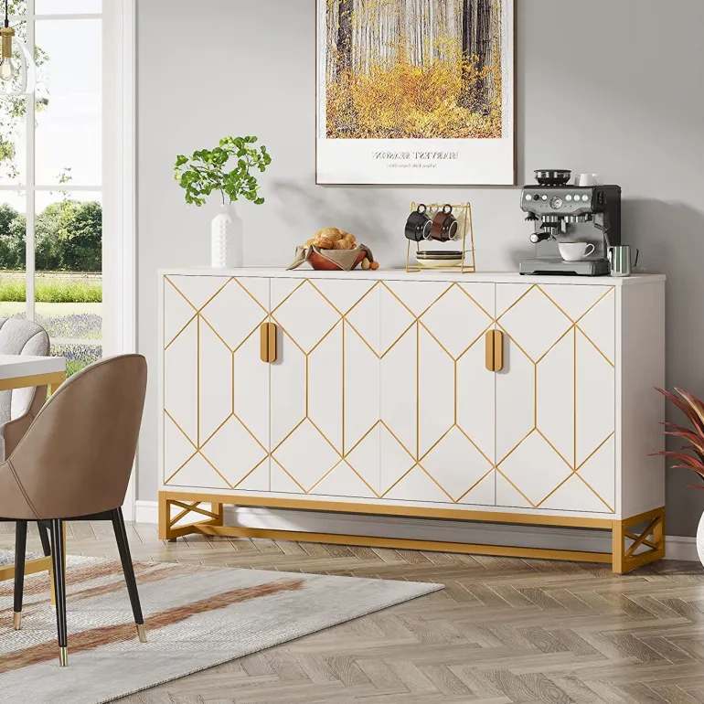 Flash Sale Tribesigns 59" Modern Sideboard Buffet Kitchen Storage Cabinet with Doors