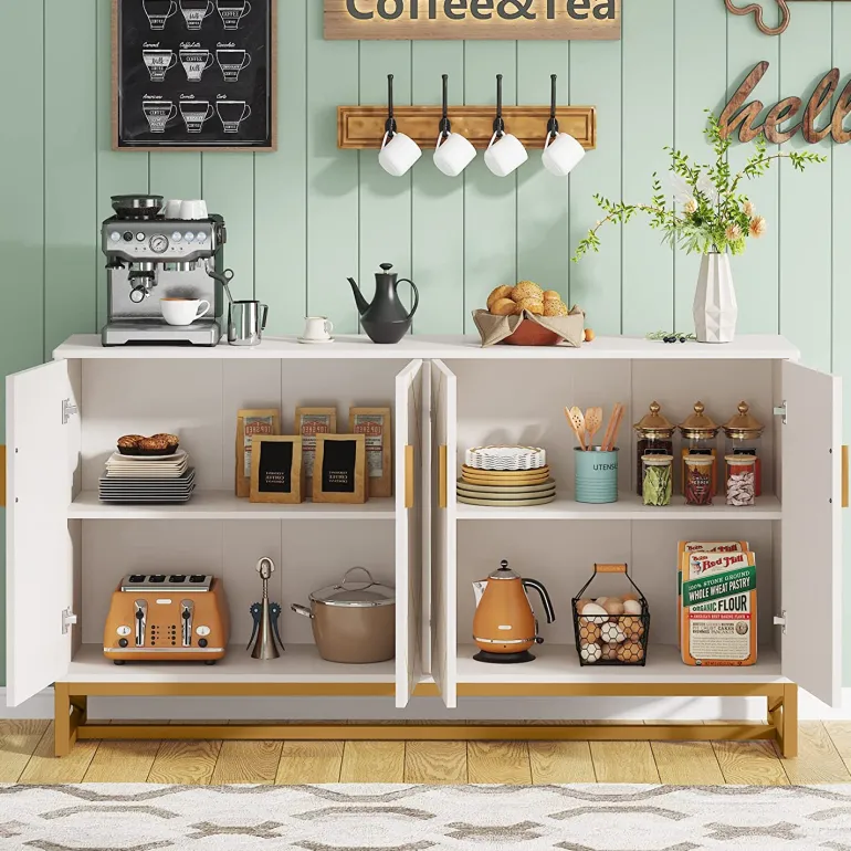 Flash Sale Tribesigns 59" Modern Sideboard Buffet Kitchen Storage Cabinet with Doors