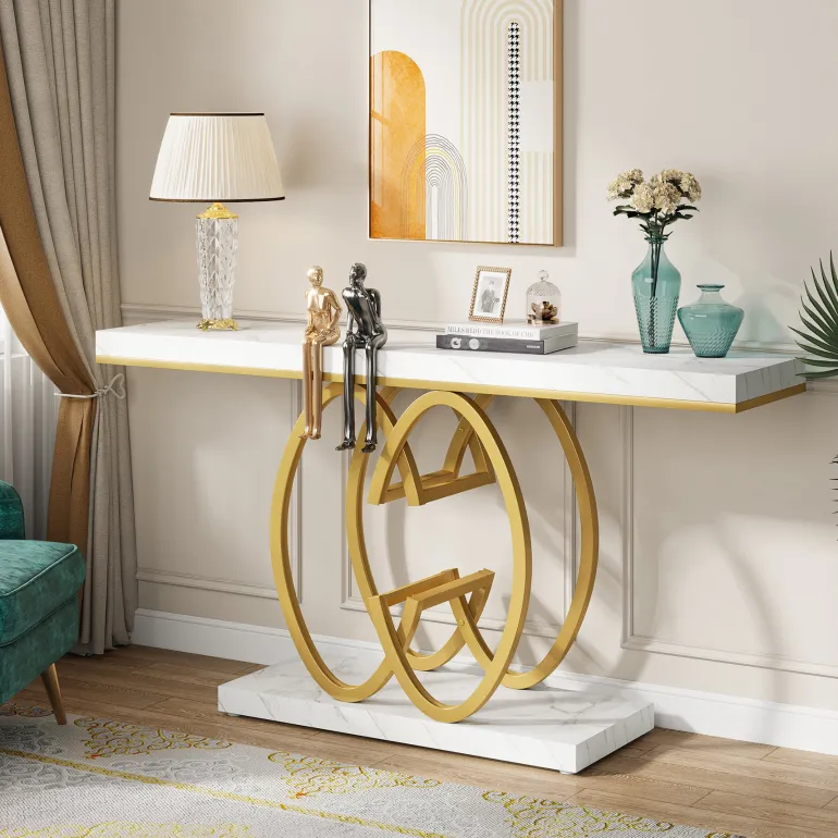 Outlet Tribesigns 55" Narrow Console Table, Modern Sofa Accent Table for Hallway