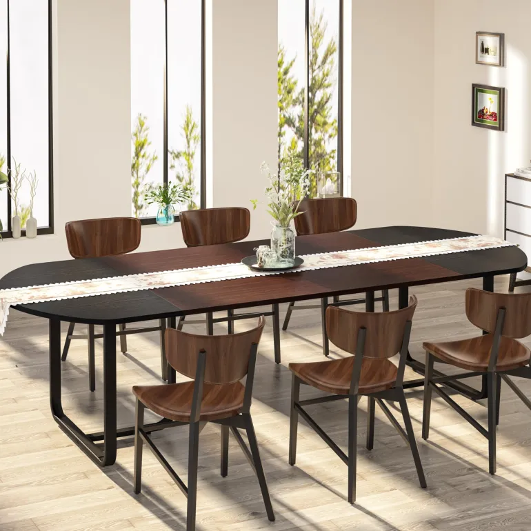 Clearance Tribesigns 70.86" Oval Dining Table, Modern Kitchen Table for for 6-8 People