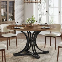 Clearance Tribesigns 47" Round Dining Table, Farmhouse Kitchen Table for 4 - 6 People