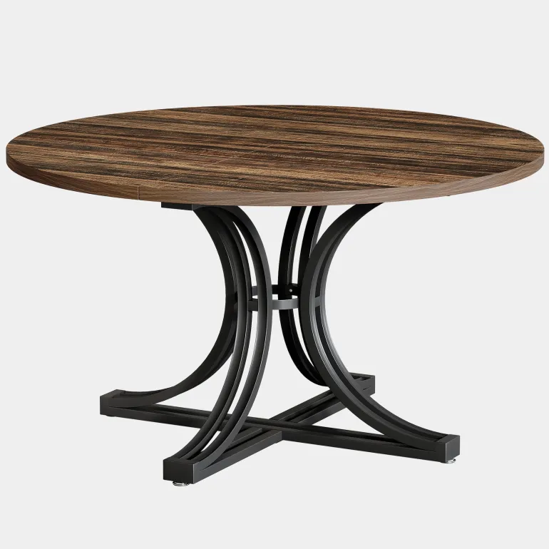 Clearance Tribesigns 47" Round Dining Table, Farmhouse Kitchen Table for 4 - 6 People