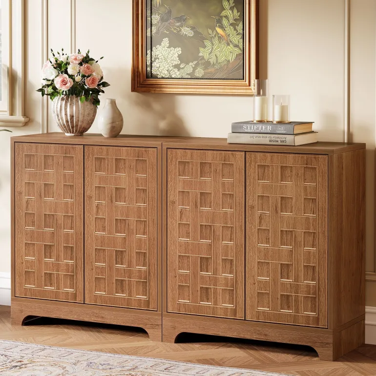 Best Tribesigns 57.5" Set of 2 Sideboard Buffet, Storage Cabinet Credenza with Doors