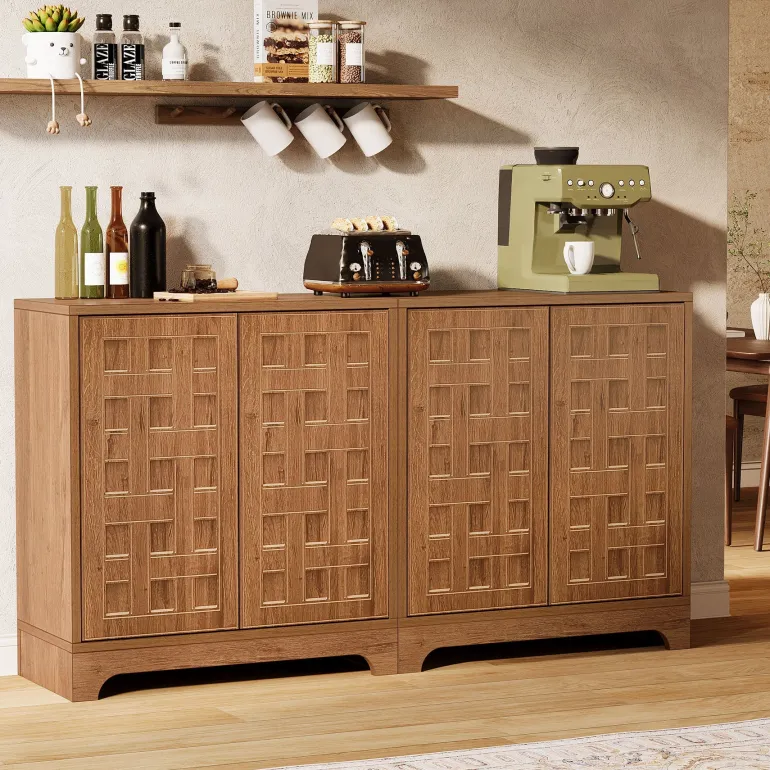 Best Tribesigns 57.5" Set of 2 Sideboard Buffet, Storage Cabinet Credenza with Doors