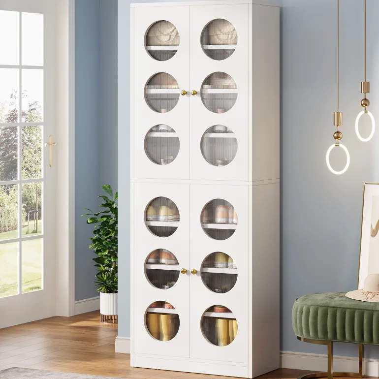 Store Tribesigns 70.8" Shoe Cabinet, 8 - tier Shoe Organizer with Doors