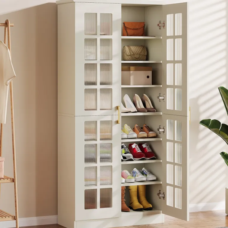 Store Tribesigns 71" Shoe Cabinet, 8 - tier Shoe Storage Racks With Adjustable Shelves