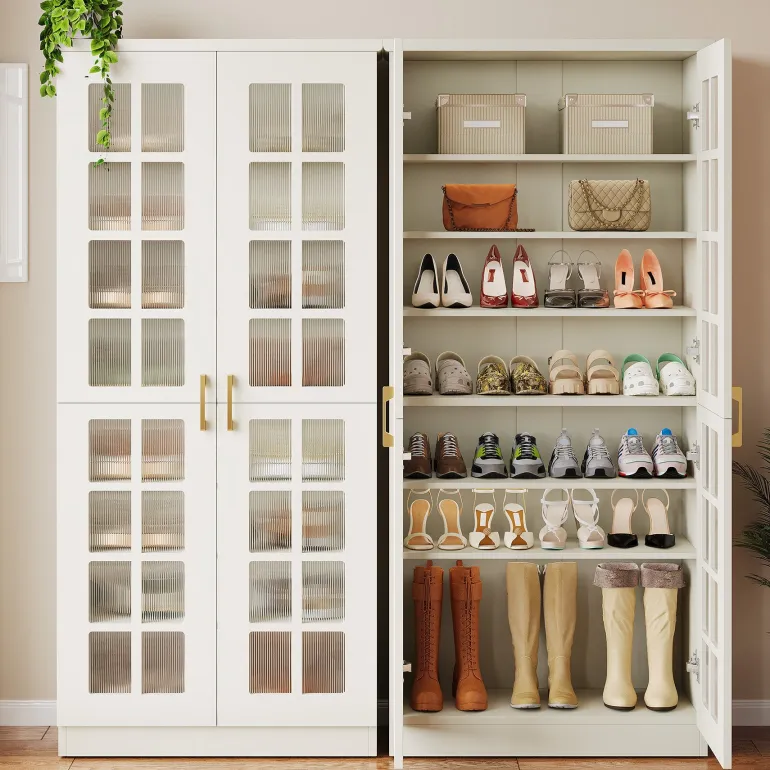 Store Tribesigns 71" Shoe Cabinet, 8 - tier Shoe Storage Racks With Adjustable Shelves