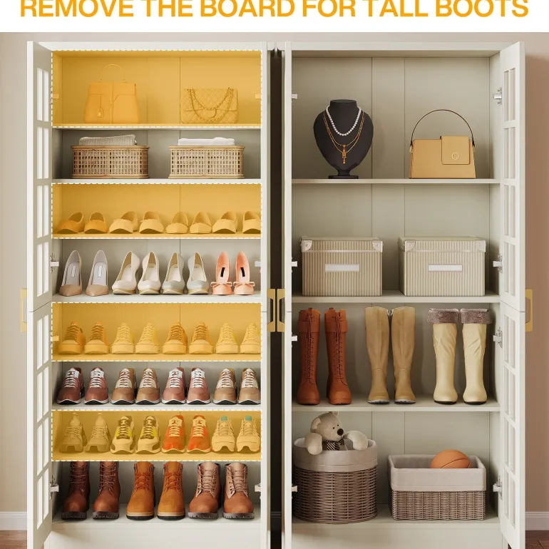 Store Tribesigns 71" Shoe Cabinet, 8 - tier Shoe Storage Racks With Adjustable Shelves