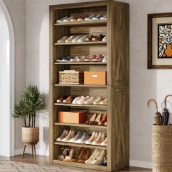 Store Tribesigns 71" Shoe Cabinet, Freestanding Shoe Storage Organizer for 32 - 36 Pairs
