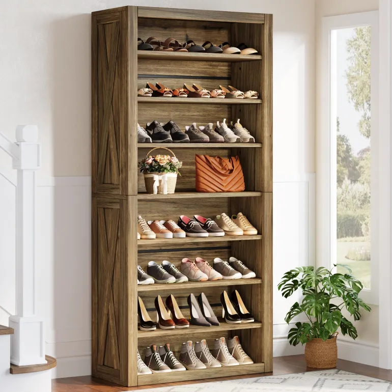 Store Tribesigns 71" Shoe Cabinet, Freestanding Shoe Storage Organizer for 32 - 36 Pairs
