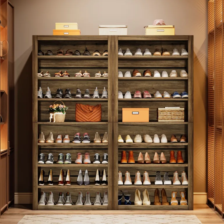 Store Tribesigns 71" Shoe Cabinet, Freestanding Shoe Storage Organizer for 32 - 36 Pairs