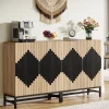 Flash Sale Tribesigns 63" Sideboard Buffet, Farmhouse Sideboard Credenza Storage Cabinet with Doors