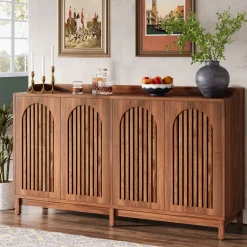 Hot Tribesigns 57" Sideboard Buffet, Farmhouse Storage Cabinet with Adjustable Shelf